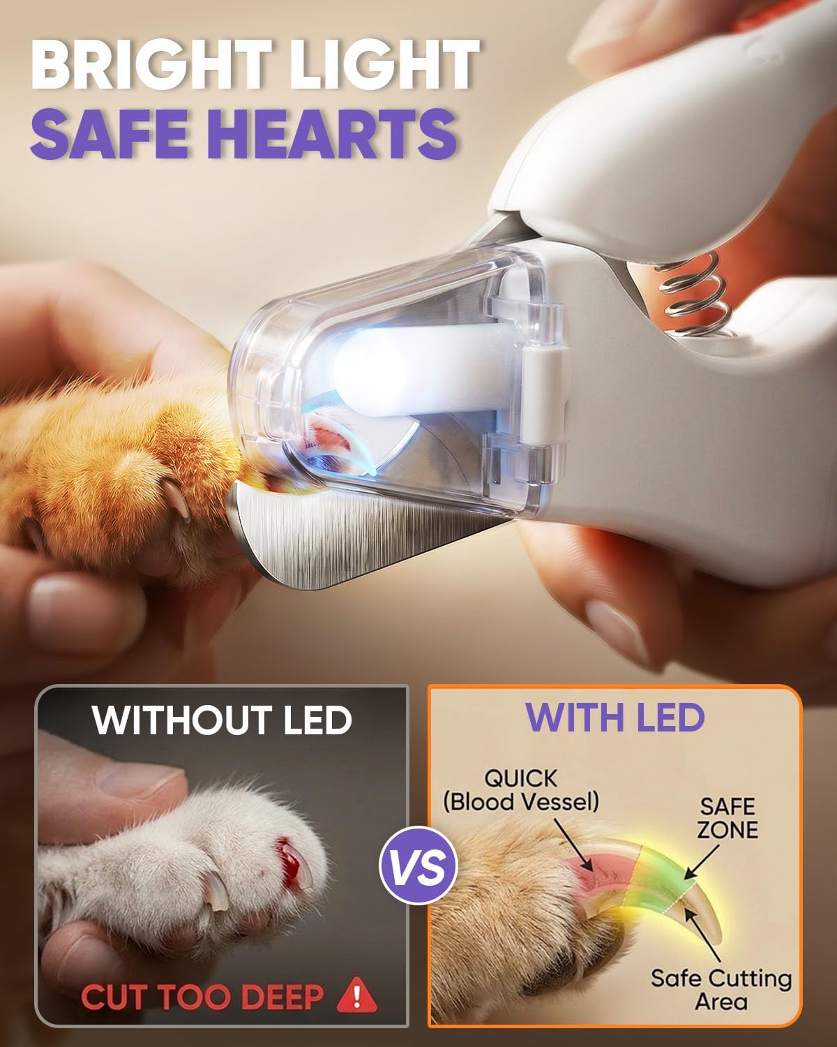 QAVRO LED pet nail trimmer detail