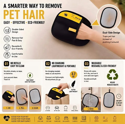 QAVRO pet hair cleaning glove detail